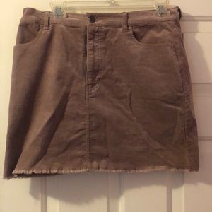 Pink Corduroy Mini Skirt